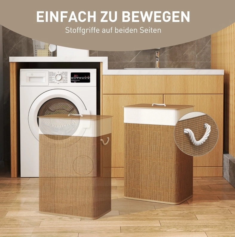 CESTO PORTABIANCHERIA 72 L 40x30x60 cm Bambù Marrone