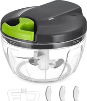 Hakmulinatore Manuale - Per Verdure - Frutta - Coltelli in Acciaio Inossidabile - 520ML - Multifunzionale - Idoneo per Lavastoviglie - Verde