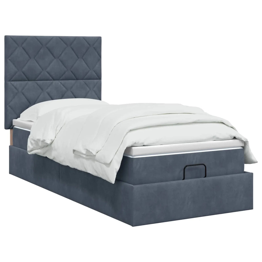 Letto ottomano con materasso Grigio Scuro 90 x 190 cm Velluto 3457762