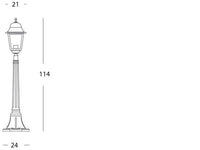 Lampada Palo Basso per Giardino Colore Nero da Esterno Linea Quadrata Sovil