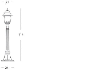 Lampada Palo Basso per Giardino Colore Nero da Esterno Linea Quadrata Sovil