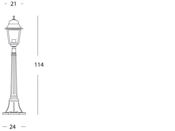 Lampada Palo Basso per Giardino Colore Nero da Esterno Linea Quadrata Sovil