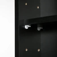 Vetrina a 5 Livelli a Muro con Ripiani Regolabili, in in Vetro e Truciolato, 80x9.5x60 cm, Nero