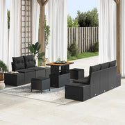 Set Divano da Giardino con cuscino 8 pcs Nero polyrattan 3362729