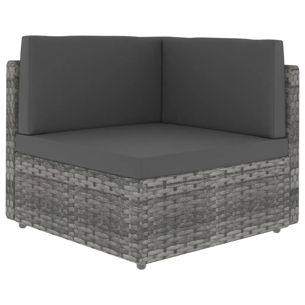 Divano ad Angolo Modulare in Polyrattan Grigio cod mxl 63749