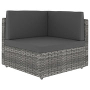 Divano ad Angolo Modulare in Polyrattan Grigio cod mxl 63749
