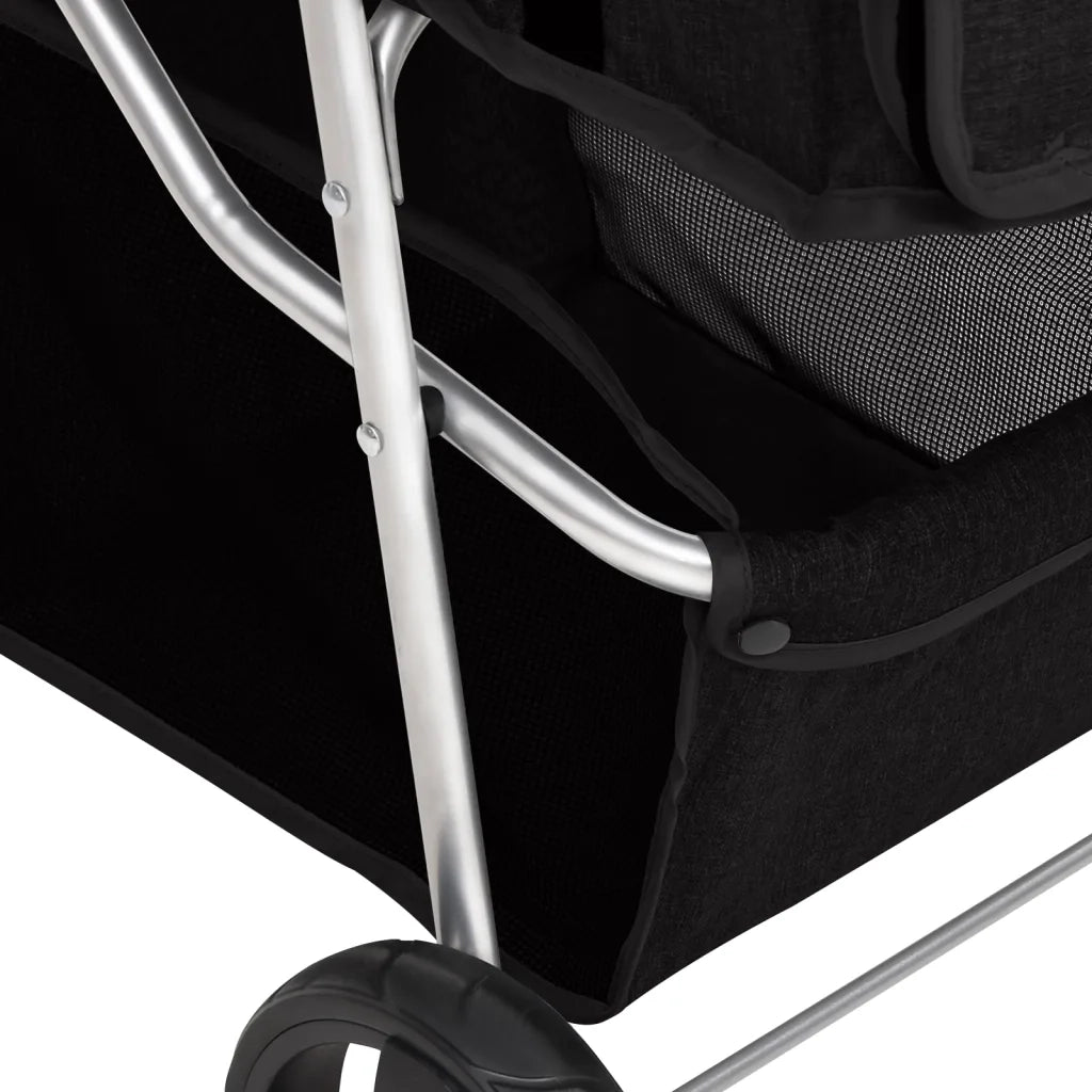 Passeggino per Cani Pieghevole Nero 80x46x98cm Tessuto Oxford CFW3916756
