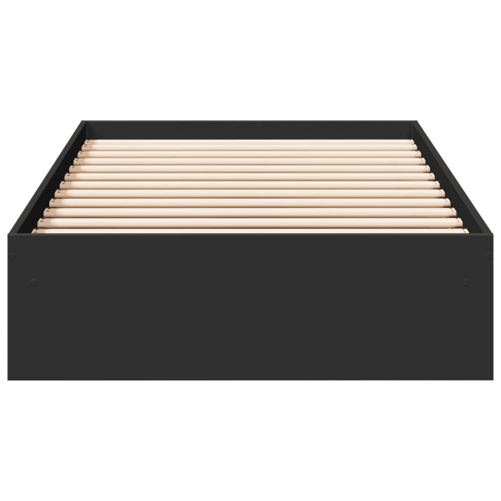 Giroletto con Cassetti Nero 90x190 cm in Legno Multistrato 3280707