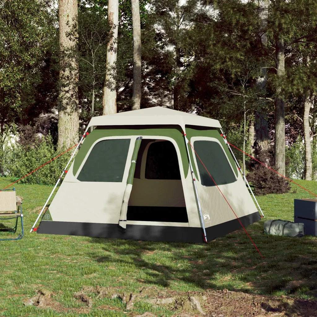 Tenda a Cupola da Campeggio 4 Persone-Tenda per Escursionismo Verde a Rilascio Rapido 252190