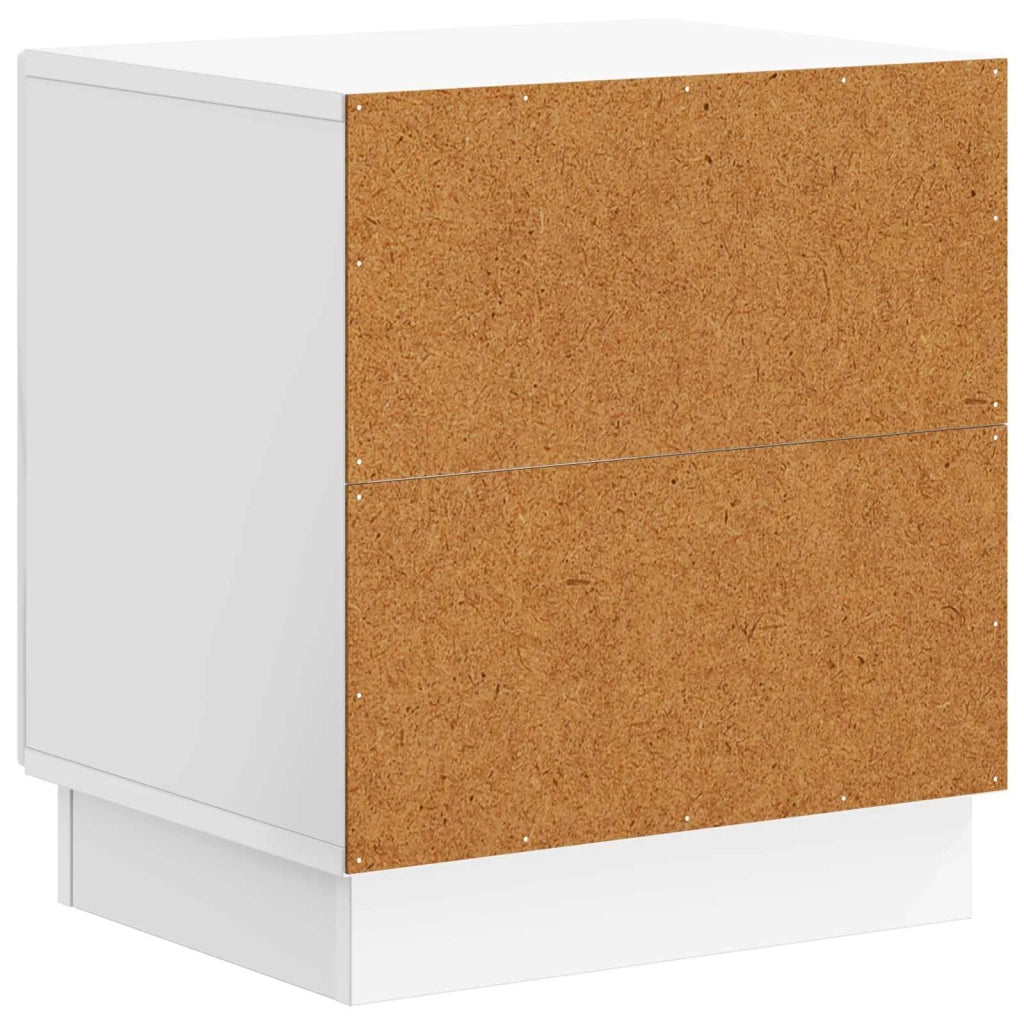 Comodino | Armadio da Notte | Mobiletto da notte Bianco Lucido 43 x 34,5 x 47 cm Legno ingegnerizzato