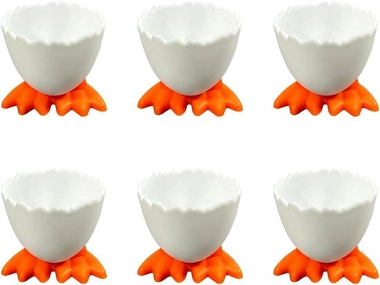 Set di 6 Impasti per Uova Molli - Impasti Carini per Uova Cotte con Poca Cottura - Impasti per Uova con Piede di Corvo in Stile Disegno Animato