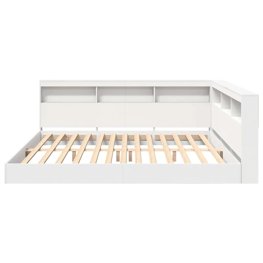 Letto Libreria Bianco 180 x 200 cm Legno multistrato 3335744