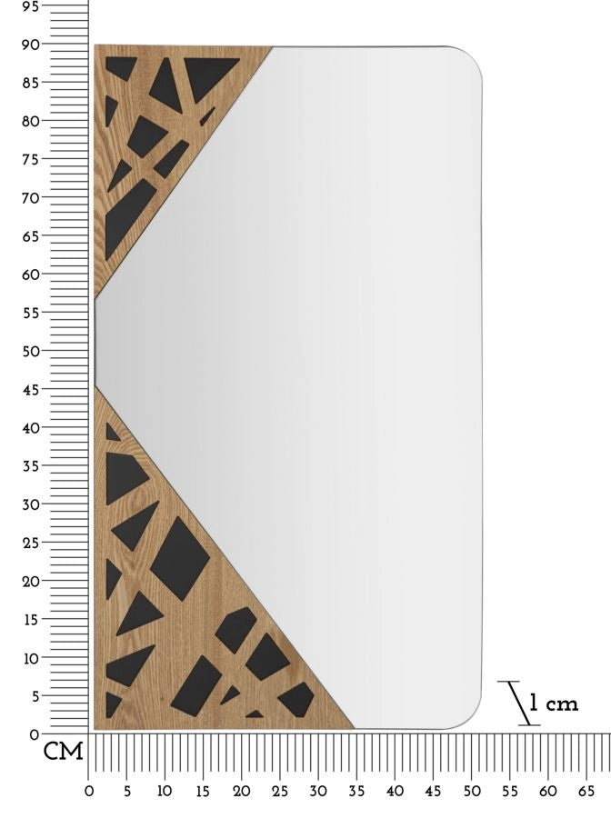 Specchio da Muro Angle 50x1x90 cm in MDF e Specchio Multicolor
