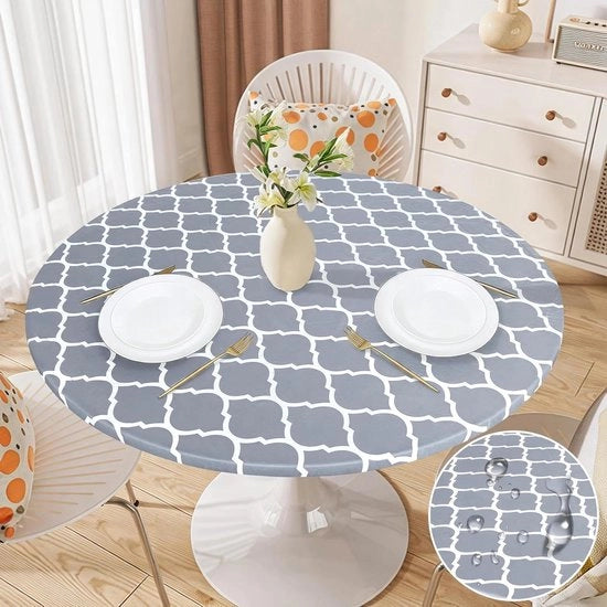 Tavolo da pranzo e soggiorno con tovaglia lavabile rotonda - 154 cm