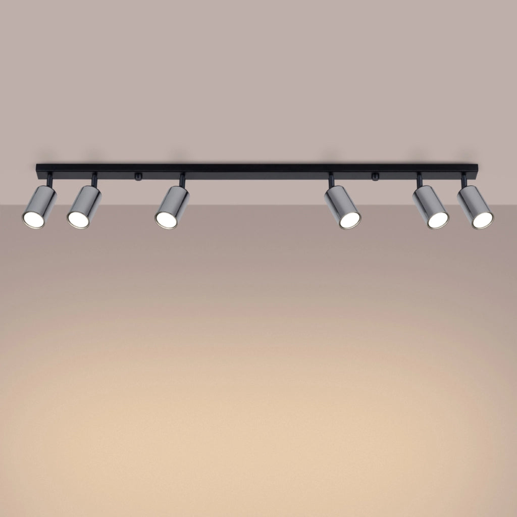 Lampada tubolare LED WINX Bittersweet Shimmer a 6 luci GU10, nera cromata