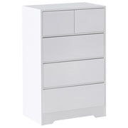 Cassettiera scandinava 5 cassetti piano in legno bianco in stile scandinavo
