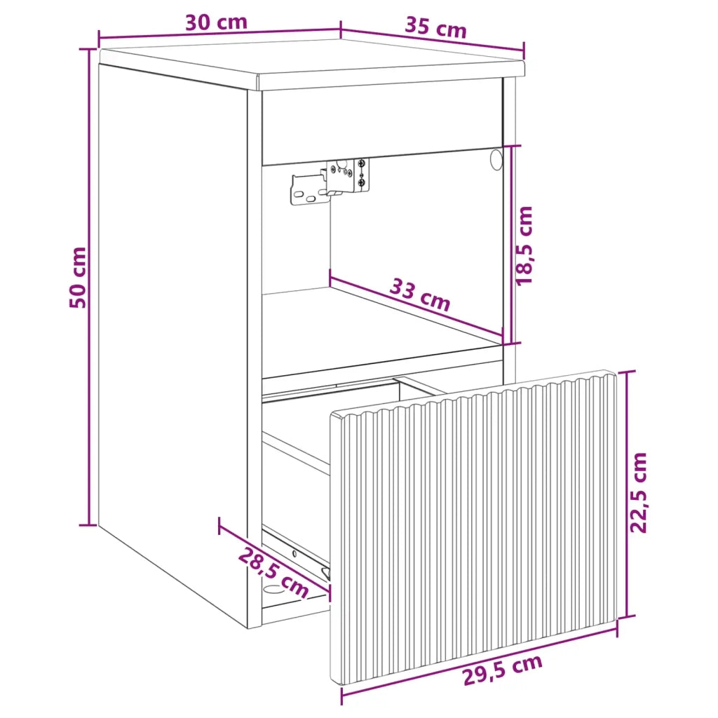 Mobile da Bagno Nero 30 x 35 x 50 cm Legno ingegnerizzato 890483