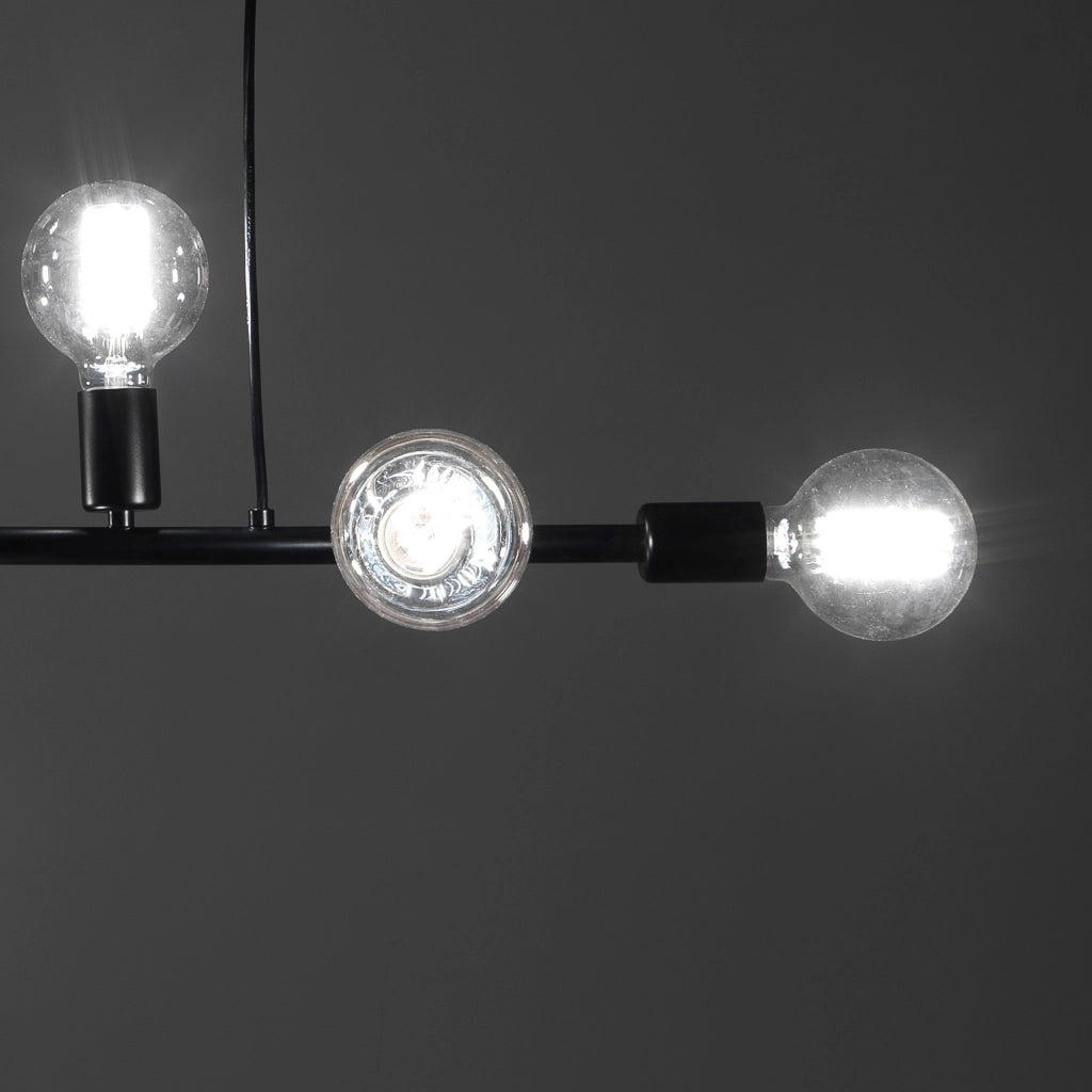 Lampadario in acciaio nero cm. L.92 P.9 H.9