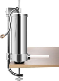 3 kg Insaccatrice per Salsicce, Macchina per la Produzione di Salsicce, Insaccatrice Manuale in Acciaio Inossidabile, Salsicce Siringa con 4 Tubi di Riempimento