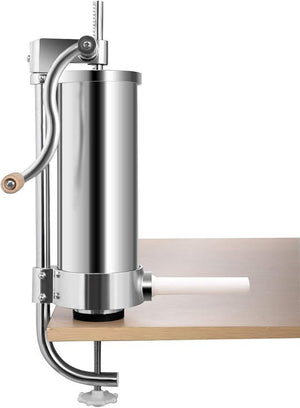 3 kg Insaccatrice per Salsicce, Macchina per la Produzione di Salsicce, Insaccatrice Manuale in Acciaio Inossidabile, Salsicce Siringa con 4 Tubi di Riempimento