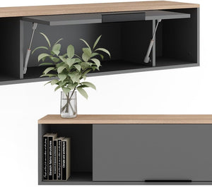 Scaffale a muro Betti, Antracite/Sonoma, 120 x 30 cm