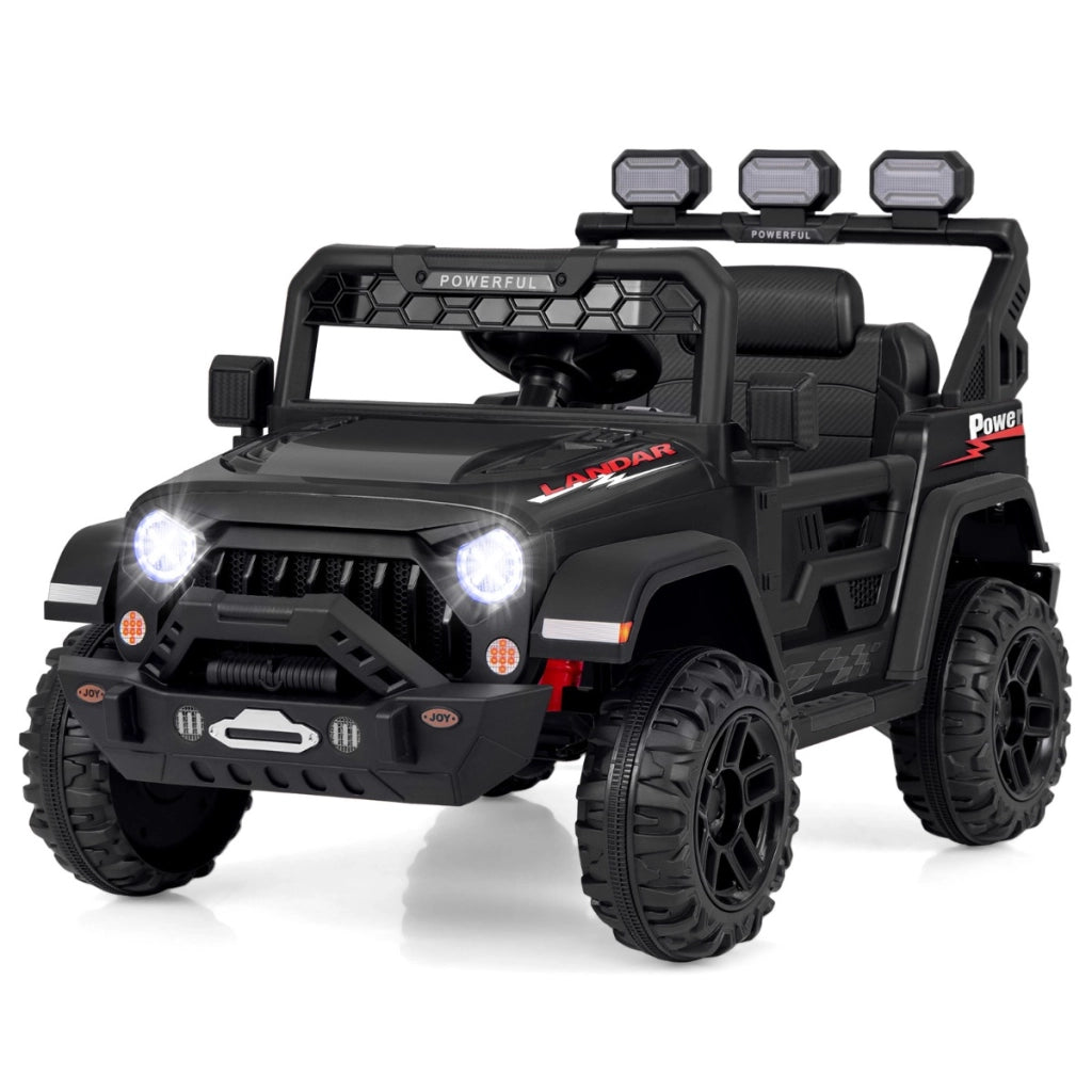 Auto elettrica 12V per bambini con telecomando connessione wireless porta USB, Macchina giocattolo Nero-Macchinine giocattoli