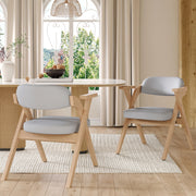 Set di 2 sedie pieghevoli con braccioli in legno e lino grigio