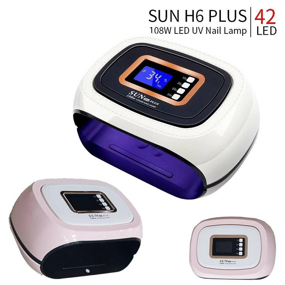 Trade Shop - Lampada Unghie Uv Led Fornetto Unghie Nail Art Nail Lamp 108w 42 Led Sun H6 Plus -