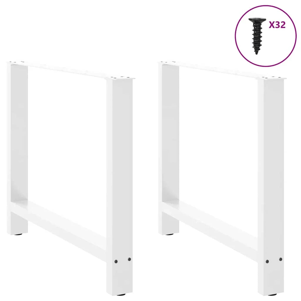 Set di 2 gambe regolabili per tavolo da pranzo dal design moderno 100 x 73 cm in acciaio bianco 02_0057561