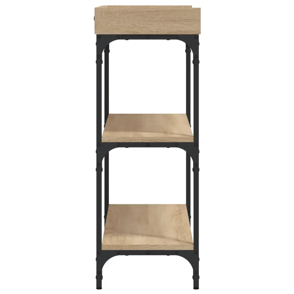 Tavolino Consolle | Tavolo d'Ingresso con Ripiani Rovere Sonoma 100x30x80 cm