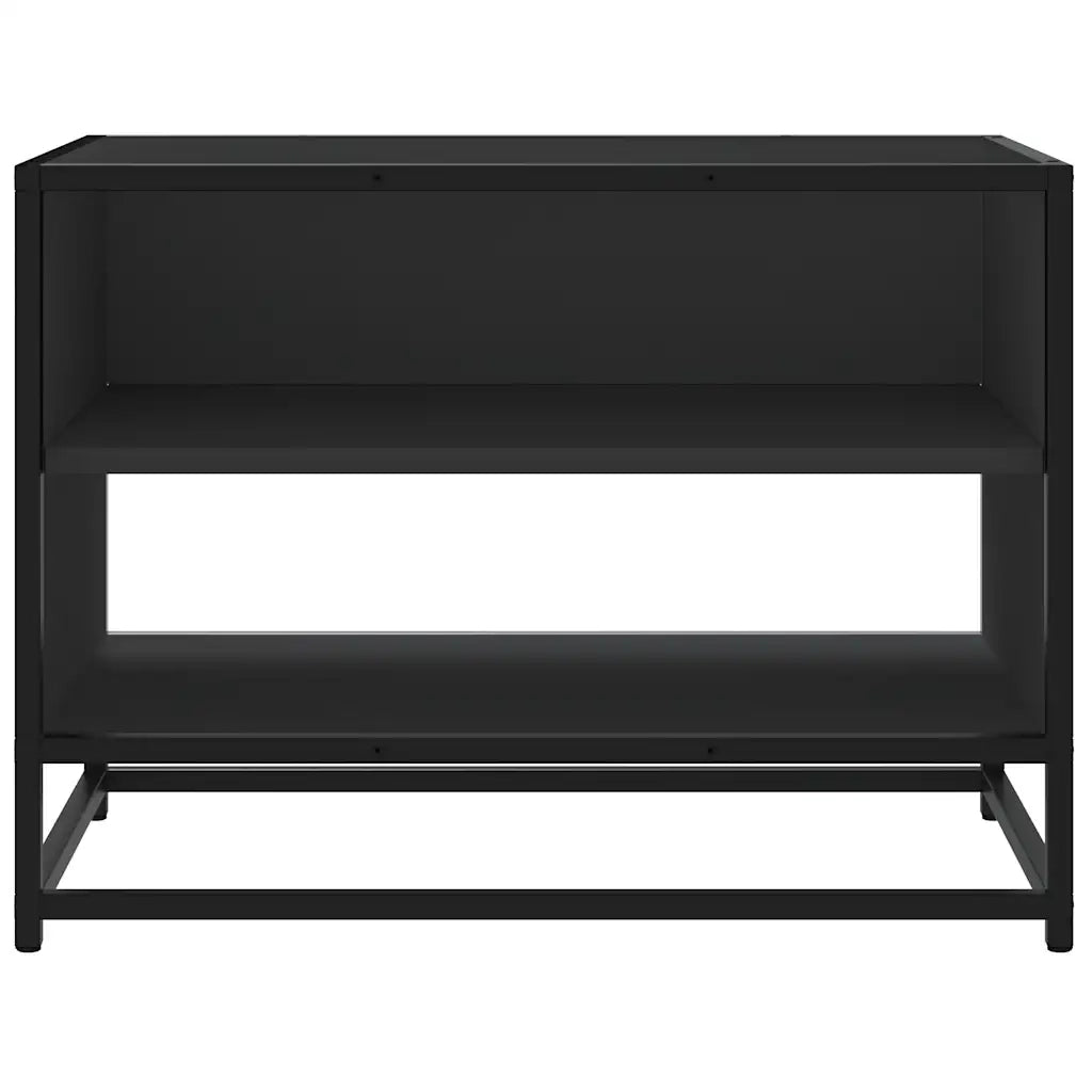 Mobile Porta TV Nero 61x40x46 cm in Truciolato e Metallo 848879