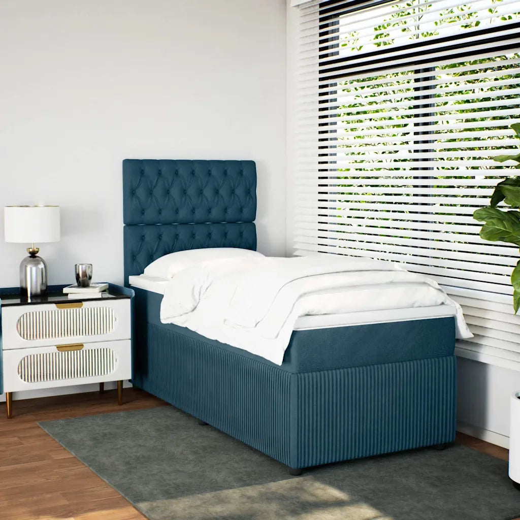 Giroletto a Molle con Materasso Blu 90x190 cm in Velluto 3294524