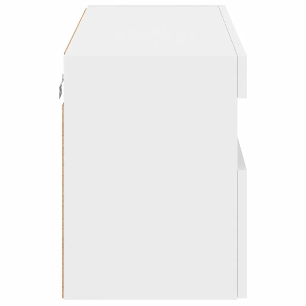 Mobile TV a Parete con Luci LED Bianco 80x30x40 cm 837197