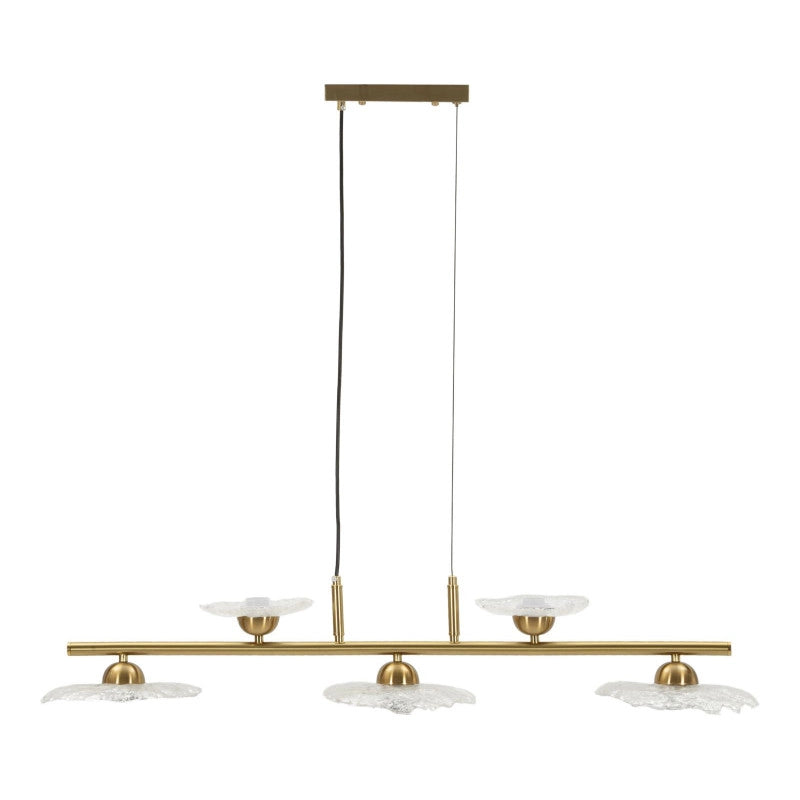 Lampadelle Ario Emily 5 Luci Vetro Trasparente cm 100x24x18