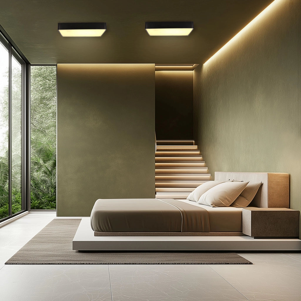 Plafoniera Quattro LED 18W 1 luce oro quadrata Candellux