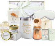 Set di regali per donne - Borsa di regali - Regalo di compleanno - Set di cura personale - Calze termiche - Sapone naturale - Carta di auguri