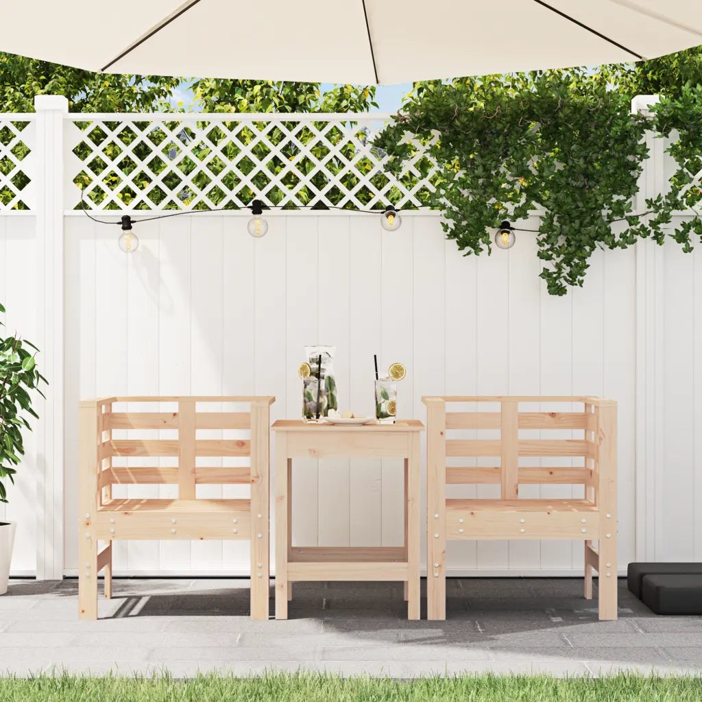 Sedie da Giardino 2 pz | Sedie da Esterno 61,5x53x71 cm in Legno Massello di Pino