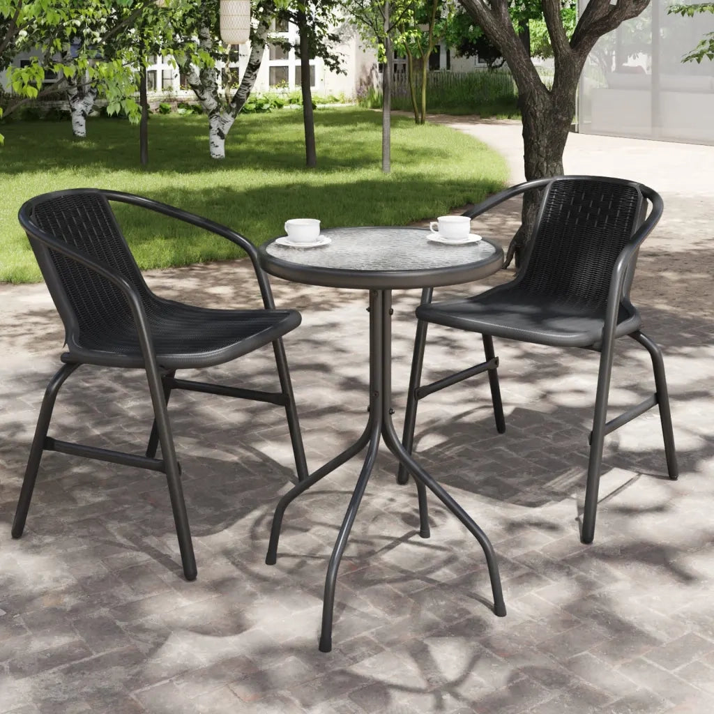 Tavolino da Giardino Ã˜50x71 cm in Acciaio Antracite cod mxl 34374