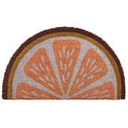 Zerbino in fibra di cocco arancione con fondo antiscivolo 45 x 75 cm, antiscivolo, decorativo, con stampa arancione, zerbino di benvenuto