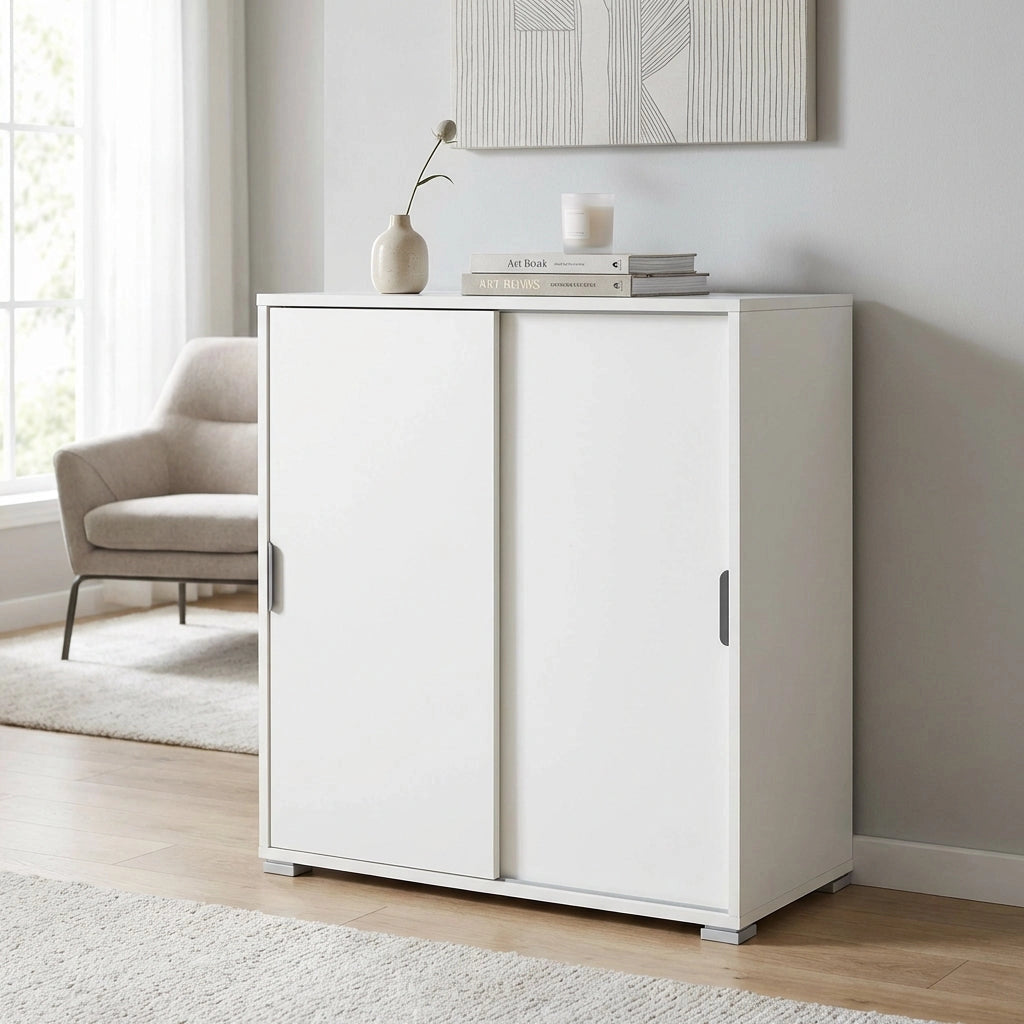 Armadietto da Bagno con 2 ante in Legno Composito cm 75x38x85 - KODEY