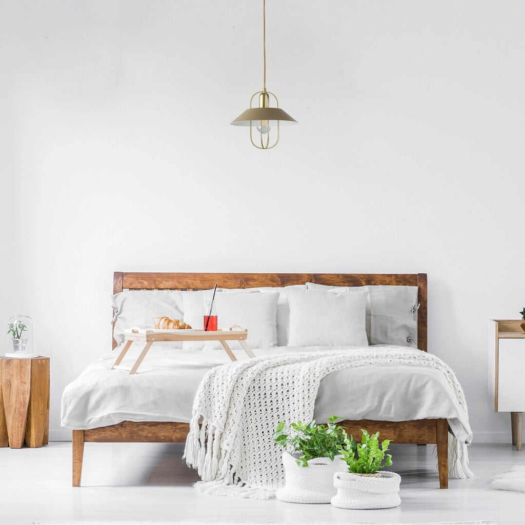 Lampada a sospensione industriale Rabalux Nesrin oro E27 Ø30
