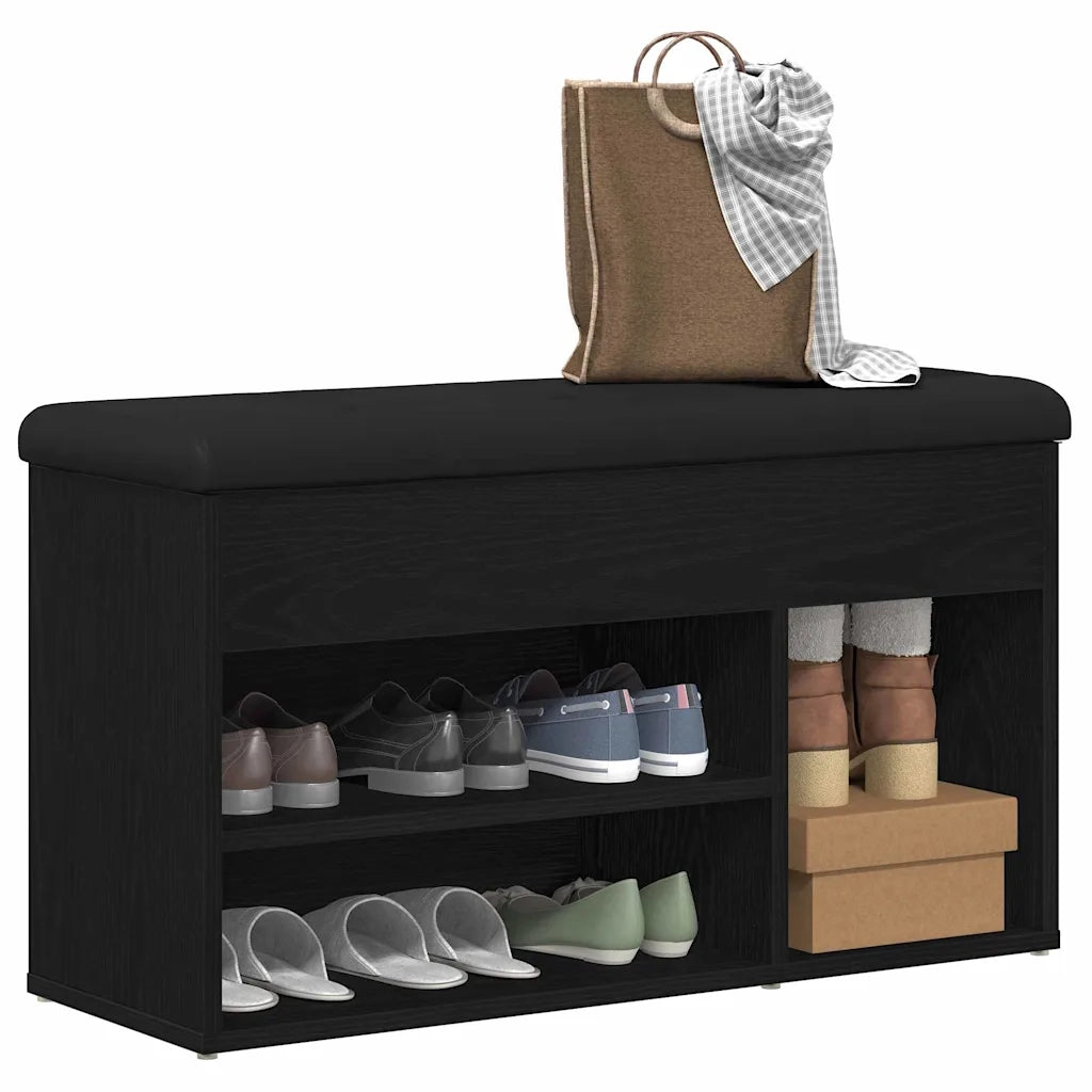 Panca per scarpe Nero 80 x 30 x 45 cm Legno ingegnerizzato 862989