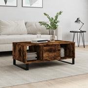 Tavolino da Salotto-Tavolino da soggiorno-Tavolo Rovere Fumo 90x50x36,5 cm Legno Multistrato 226926