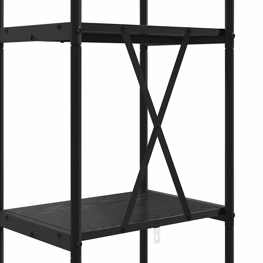 Libreria-Scaffale per Libri-Mobile di Stoccaggio Rovere Nero 40 x 30 x 146 cm Legno multistrato 351733