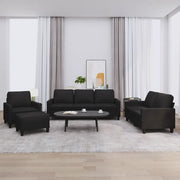 Set di Divani 4 pz con Cuscini Nero in Similpelle 3201403