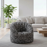 Poltrona imbottita Allos, effetto "zebrato", Misure 80 x 80 x 80 cm