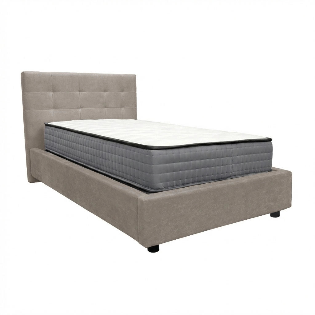 Letto contenitore piazza e mezza 120x190 cm con rete ortopedica a doghe, tessuto Enjoy, made in Italy - 54 Elephant