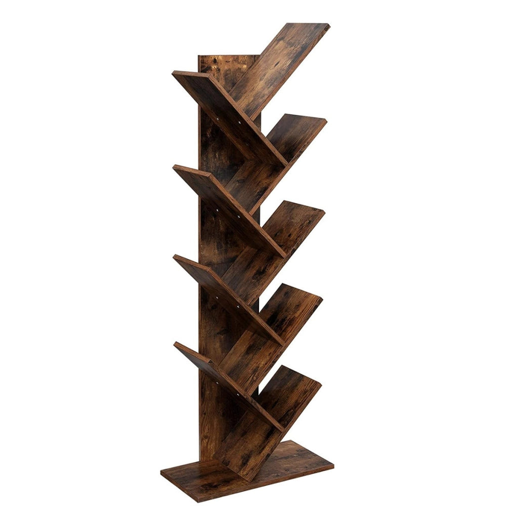 Libreria a Albero Oskar in Legno Rustico con 8 Ripiani
