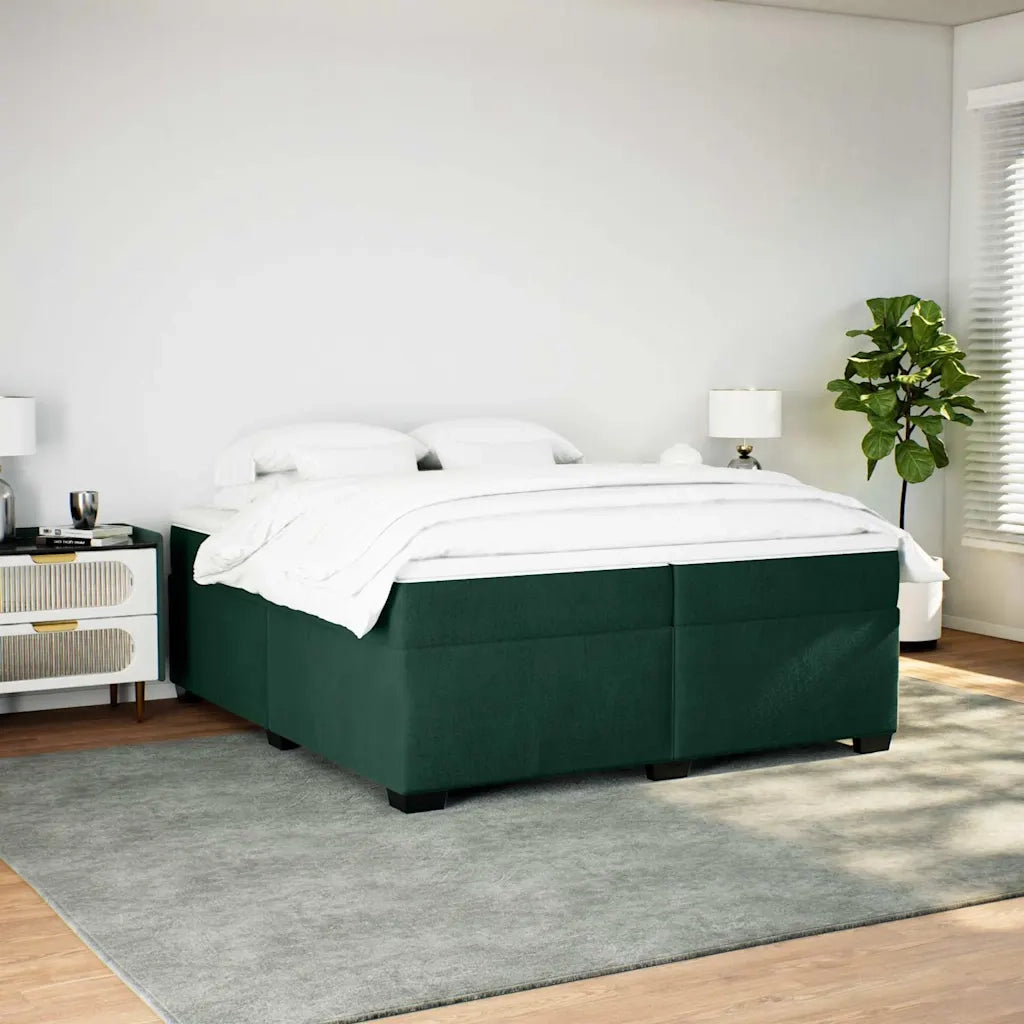 Giroletto a Molle con Materasso Verde Scuro 200x200 cm Velluto 3285308