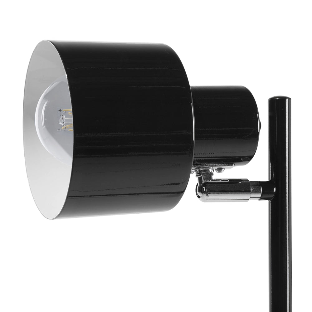 Lampada da terra in metallo Nero 149 cm con paralume regolabile con base in cemento